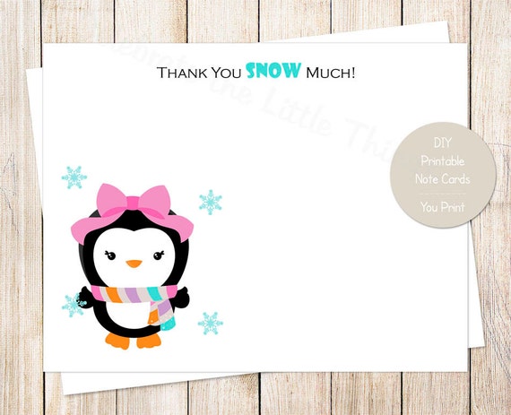 printable-penguin-thank-you-cards-winter-wonderland-birthday-girl
