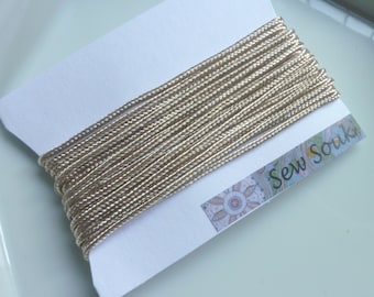 Moroccan Soutache or cord, 3mm, beige art silk 5 metres