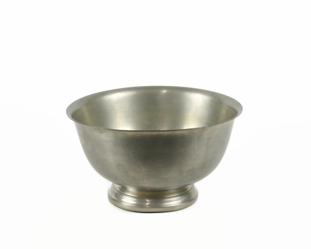 Vintage Pewter Bowl Small Pewter Bowl Footed Bowl Paul