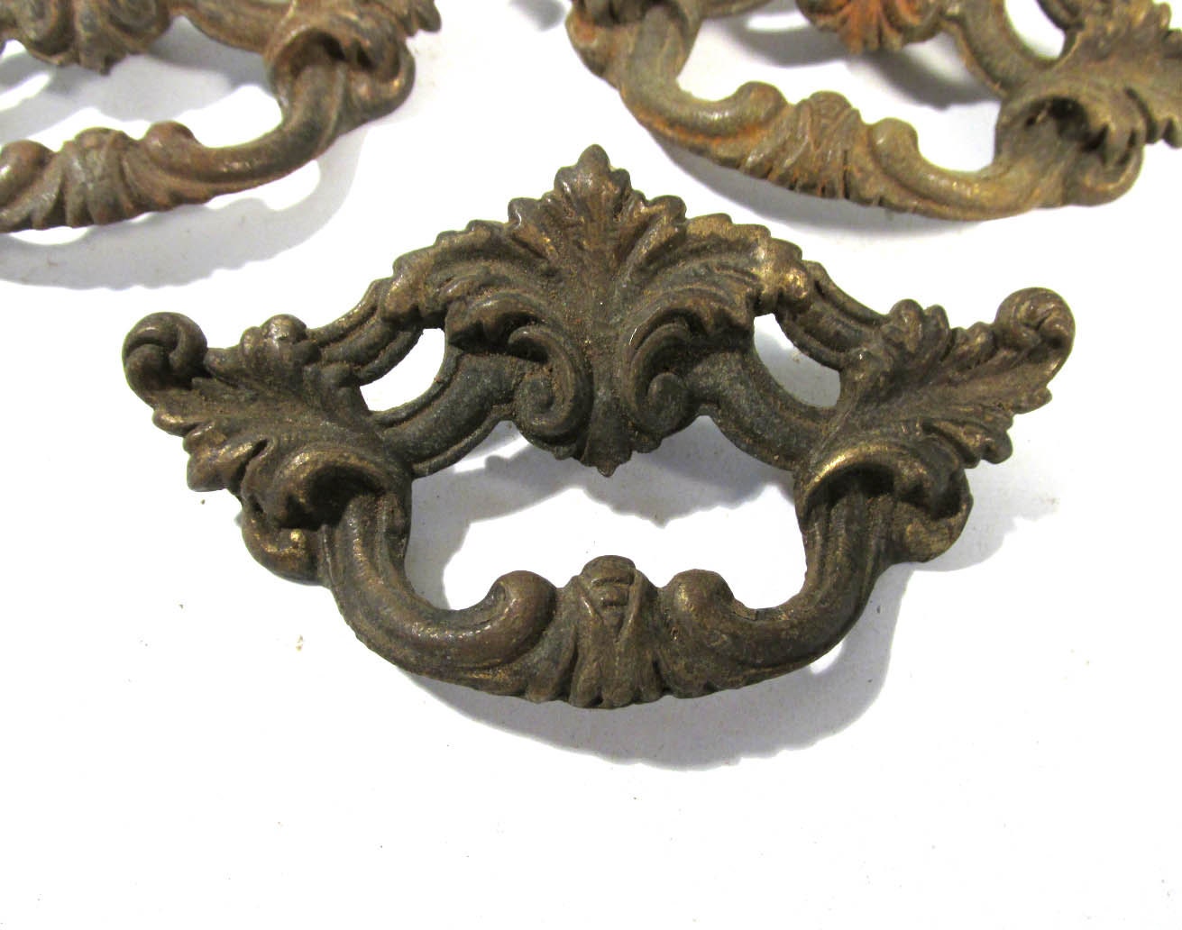 3 antique brass drawer pulls 3 antique brass drawer pulls