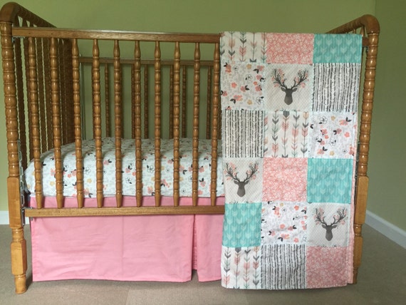 Woodland Themed Crib Bedding Set Rag Quilt Crib Bedding