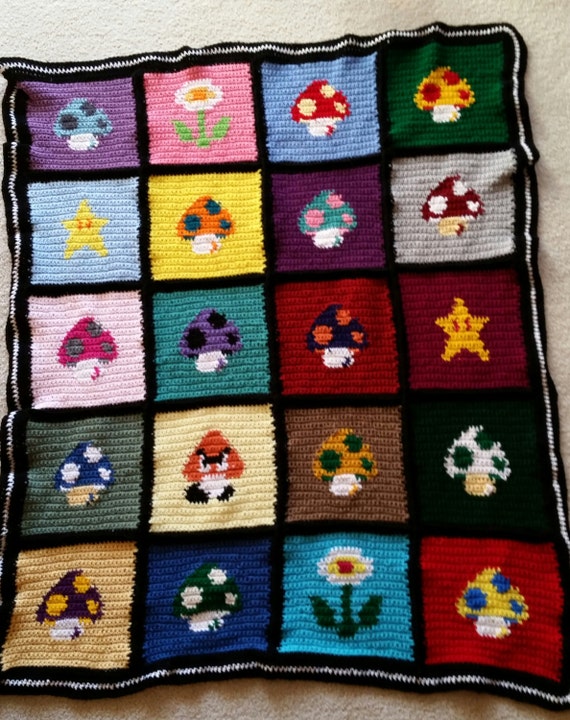 Mario Mushroom blanket by stephyw2001 on Etsy