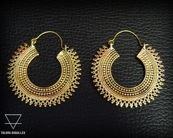 Boucles d'oreille laiton # brass earrings # tribal hoop