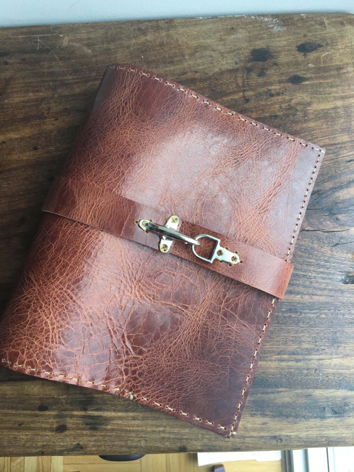 Customized binder Leather 3 ring binder 2 pocket folder