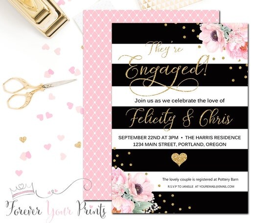 Floral Bridal Shower Invitations, Engagement Party Invitations, Wedding Shower Invitations, Engagement Invitations, Bridal Invitations Il_570xn