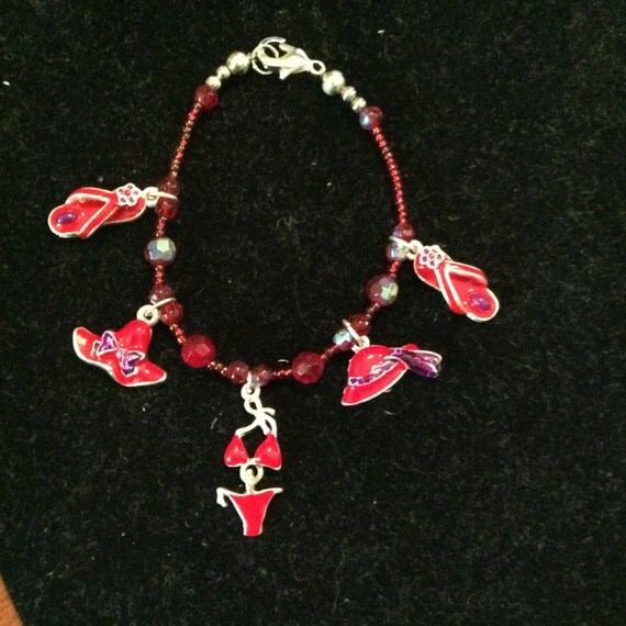 Red Hat Society Charm Bracelet