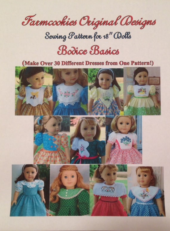 Extra Large PDF Sewing Pattern / BODICE BASICS for American Gir®l or other 18" Dolls