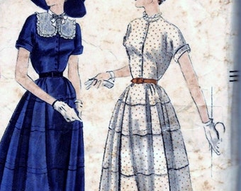 Vintage 1950s Vogue 3339 Dress Sewing Pattern Size 15 Bust 33