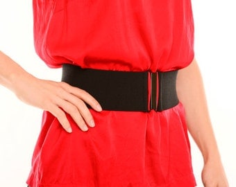 Black elastic waist belt for women - available in regular and plus size