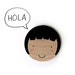 Brooch Happy Faces · Hand Screenprinted Wooden Brooch