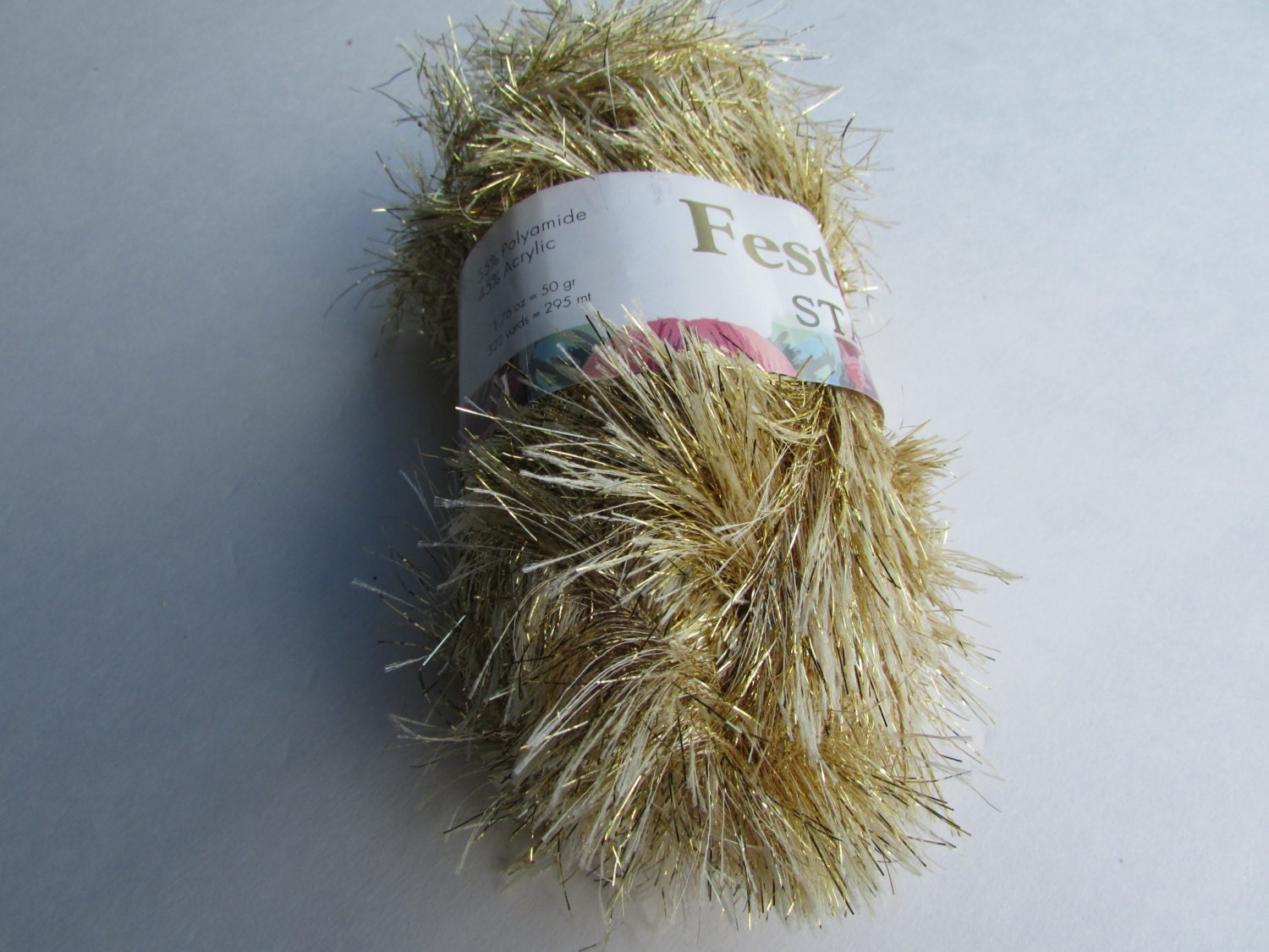 Gold Sparkle Eyelash Yarn