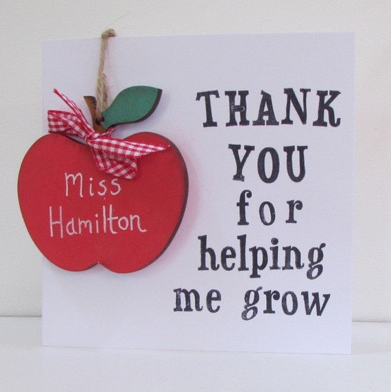 Thank You For Helping Me Grow Teacher Keepsake Card