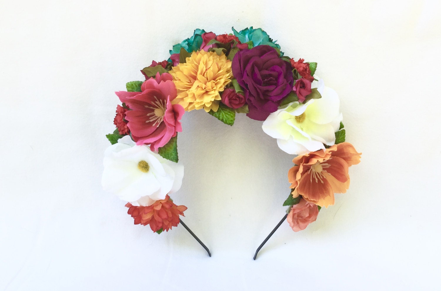 Frida Kahlo Flower Crown Colorful Mexican Headpiece Floral