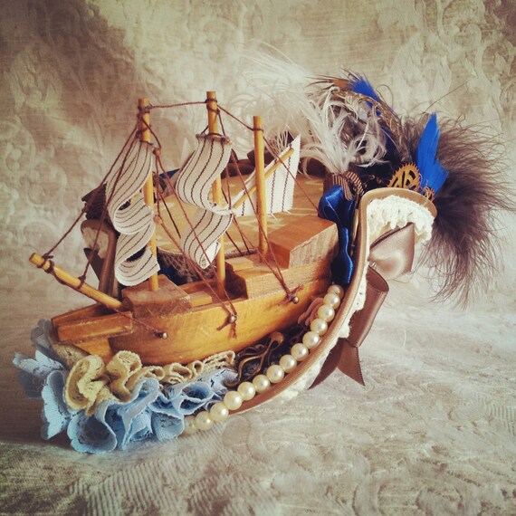 Pirate hat Tricorn Steampunk Pirate Rococopunk Marie Antoinette Cosplay Gothic Lolita Fascinator Gothic Pirates of the Carribean Victorian by OohLaLaBoudoir steampunk buy now online