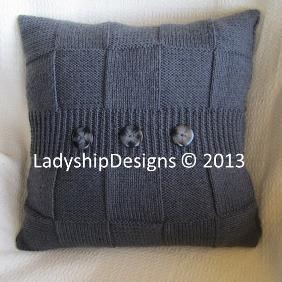 Knit pillow cover patterns Classic Cable and Simple Squares