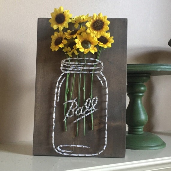 Made To Order Mason Jar With Flowers   Il 570xN.1029838479 77k7 