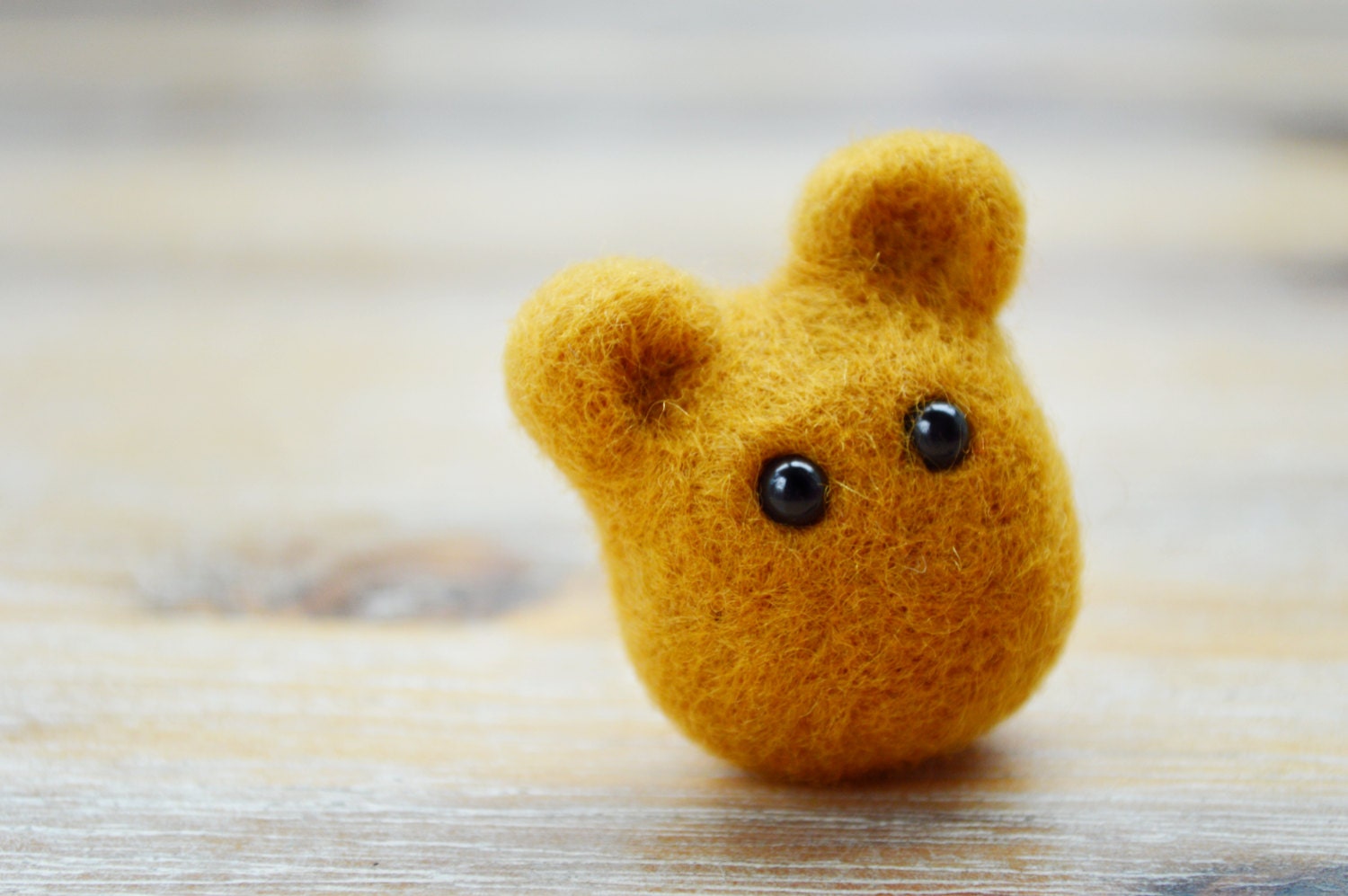 Felt Bear Ring Needle Felted Light Brown Animal Teddy Bear