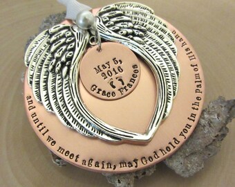 Memorial Ornament, Miscarriage Ornament, Infant Loss, Christmas Ornament, Angel Wing Ornament, Personalized Ornament, In Memory of, Sympathy