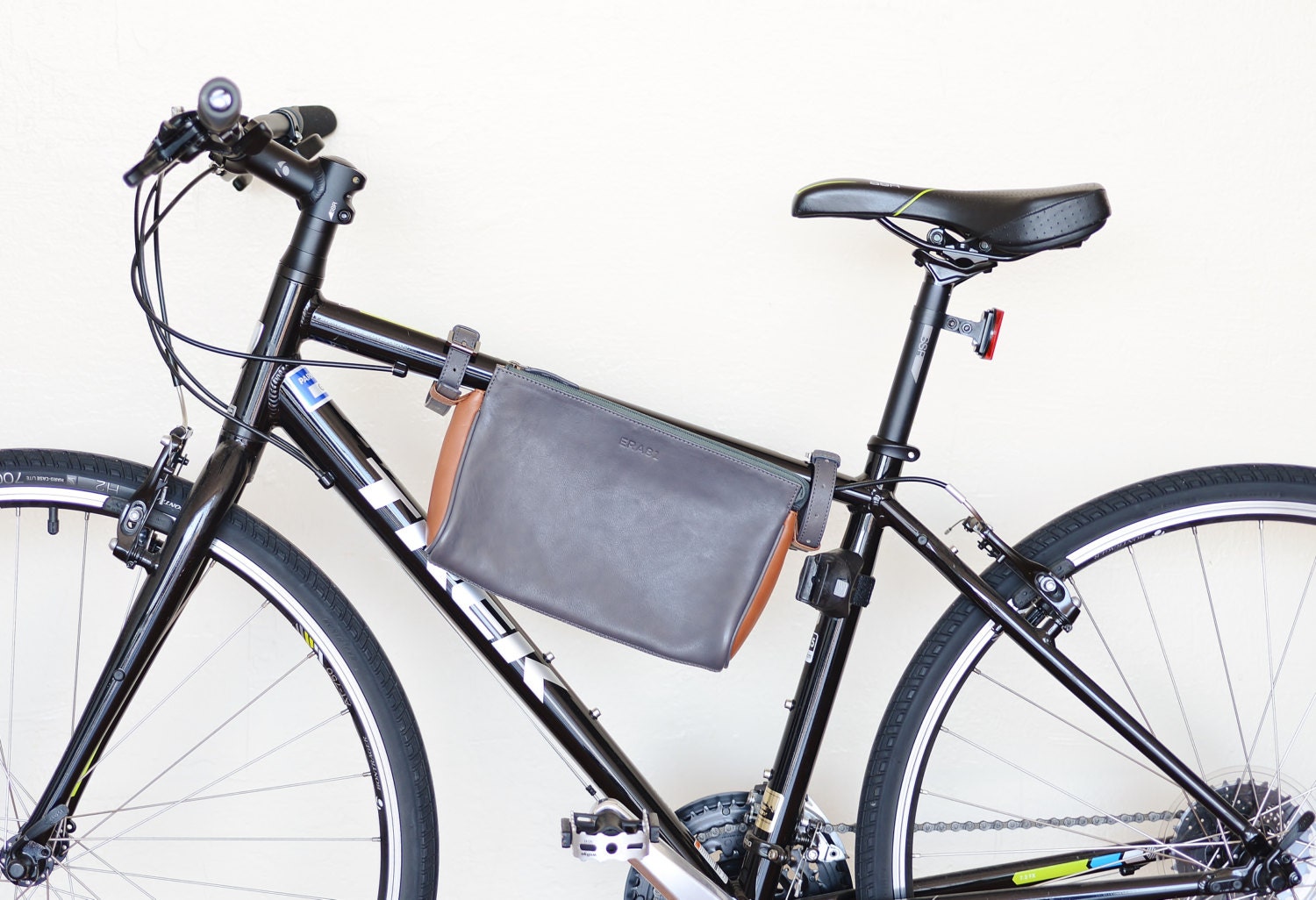 Bike frame bag Leather bicycle bag Convertible bike bag