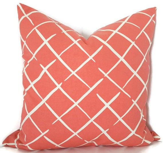 Coral Throw Pillow Coral Decorative Pillow Couch Pillow