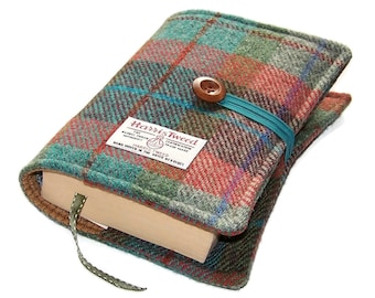 Book Cover Harris Tweed, Autumn Days, UK Seller, Bible Cover, Journal Cover, Made in Britain, Suitable for Hardback or Paperback