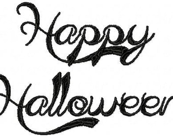 Happy Halloween machine embroidery design - cute font, tea towel machine design, holiday,halloween, monogram