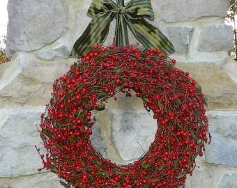 Christmas Wreath - Berry Wreath - Red Wreath