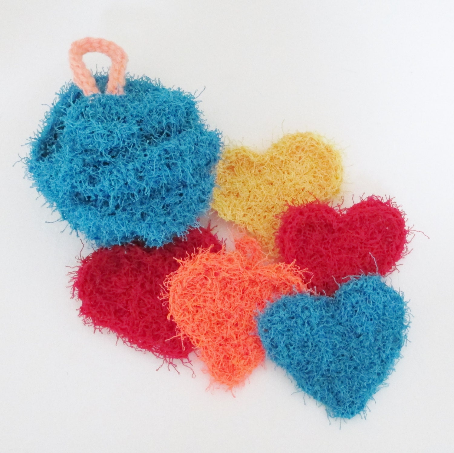 Crochet Bath Pouf Pattern Crochet Heart Scrubby by JadeRoseCrochet