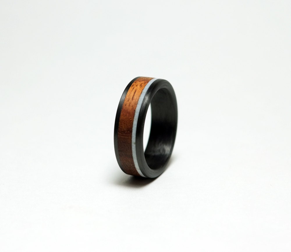 Wood Antler and Carbon Fiber Ring