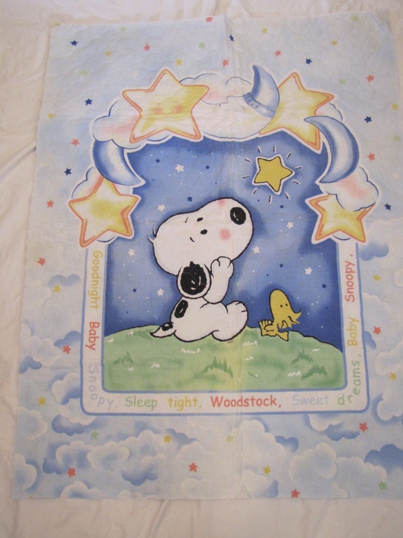Peanuts Baby Snoopy quilt panel ready for you to finish