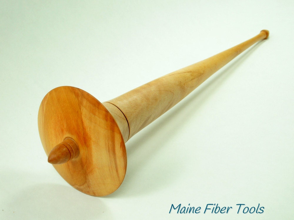 Spanish Drop Spindle Low Whorl Spindle Pear & by MaineFiberTools