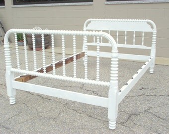 bed jenny lind spindle spool headboard antique wood