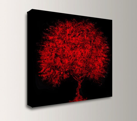 red painting black art Acrylic Abstract painting large wall