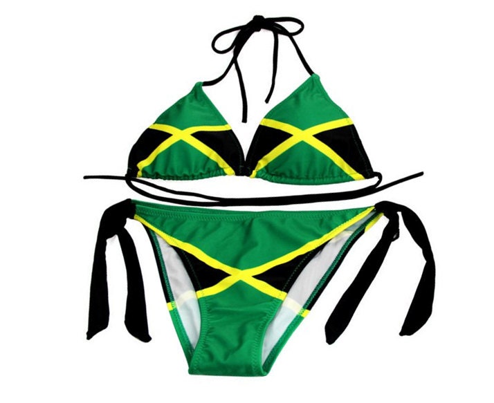 Rasta Bikini Dancehall Reggae DHQ Swag Jamaican Flag Caribbean