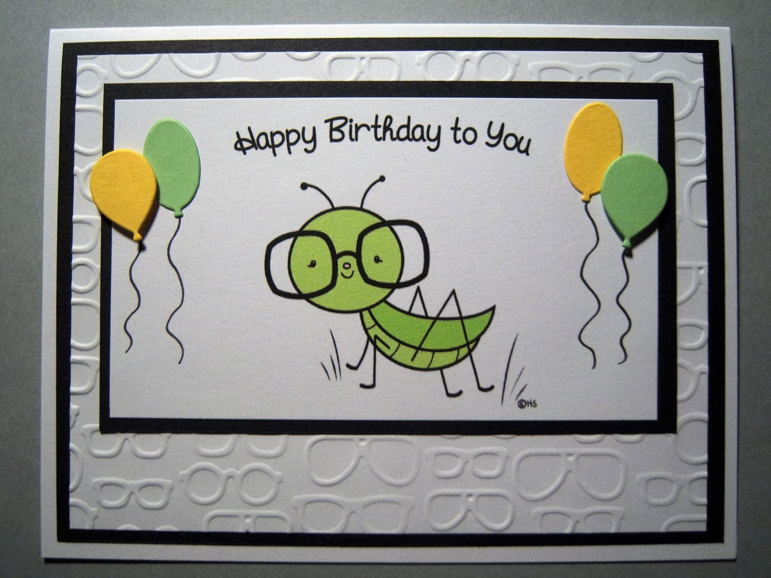 Nerdy Grasshopper Birthday Card