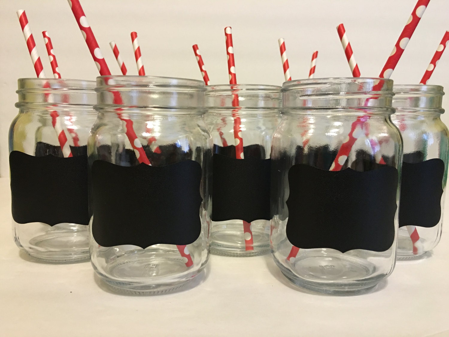 Chalkboard Mason Jar Drinking Glasses Set Of 12 Mason Jar 9695