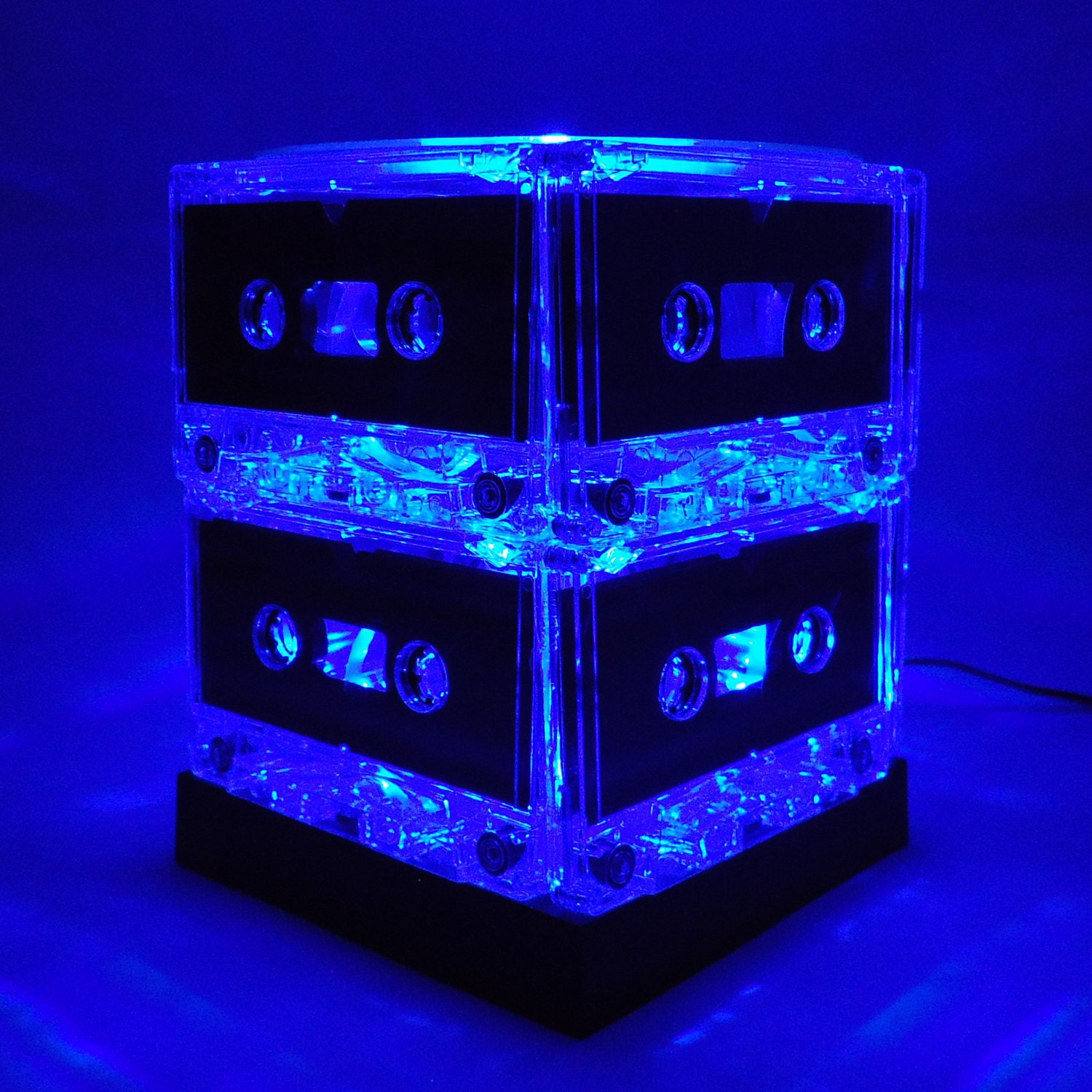 Music Lover Gift Blue Cassette Tape Light Man Cave Mood Light