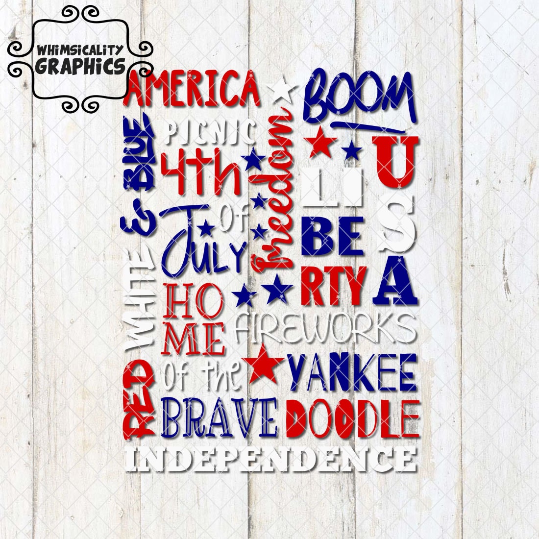 Digital File American Word Art Patriotic with SVG DXF PNG