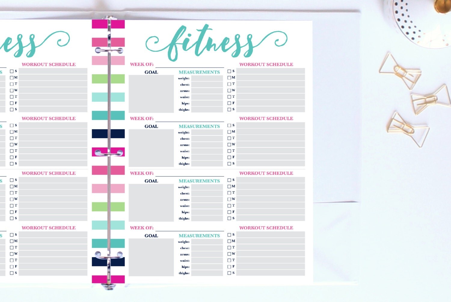 Fitness Journal Fitness Printable Fitness Planner PDF