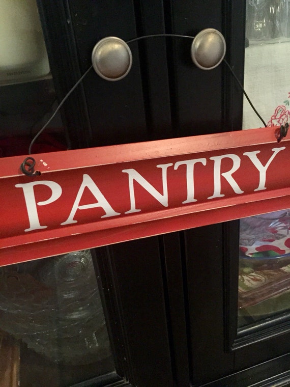 Pantry Sign PANTRY Door Sign Red and White PANTRY Sign