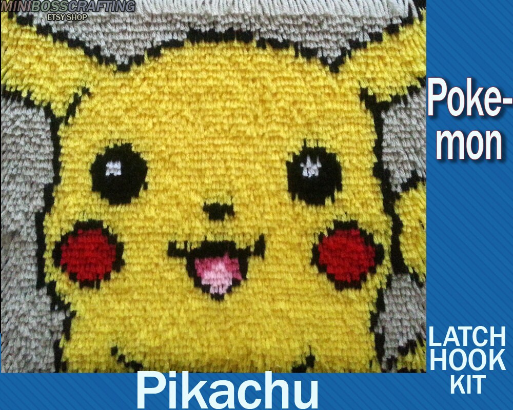 Pokemon Pikachu Latch Hook Kit DIY Latch Hook Rug