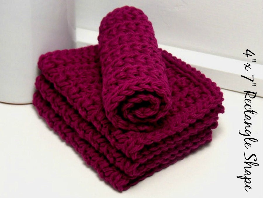 Hand Crochet Dishcloths Eco Friendly Dishcloths Burgundy