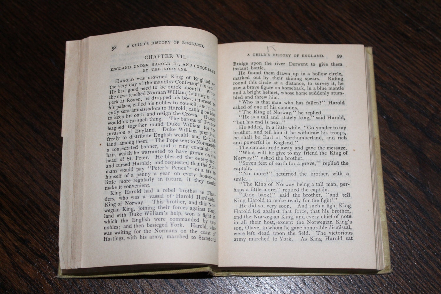 Antique 1800s Book Child's History of England Vol. I by Charles Dickens