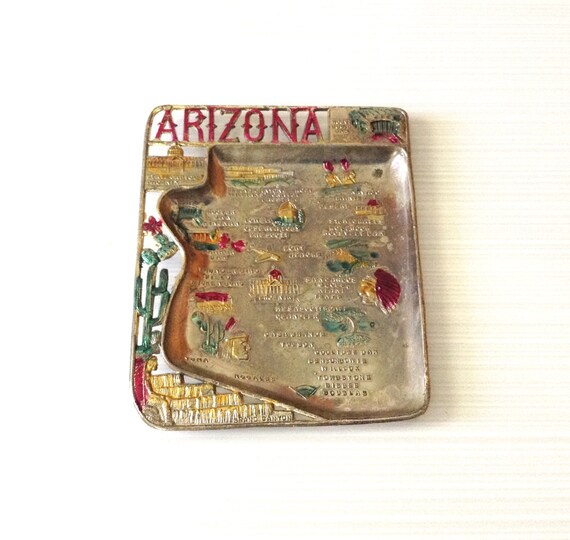 Souvenir Ashtray Souvenir Tray Arizona by RiverHomeVintage