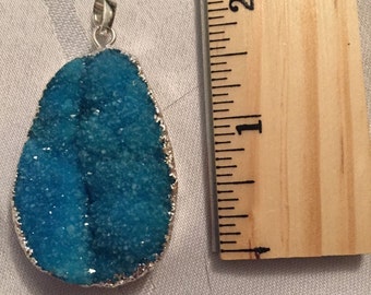 •QUARTZ DRUZY - FREEFORM• sterling silver pendant
