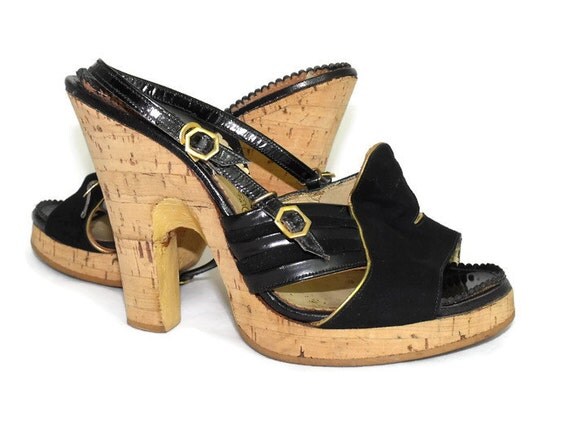cork platform heeled sandals