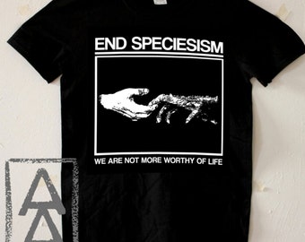 END SPECIESISM vegan animal rights shirt punk