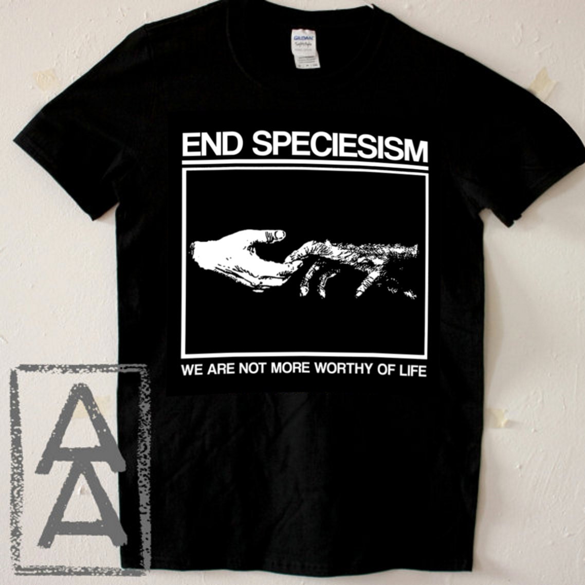 END SPECIESISM vegan animal rights shirt punk