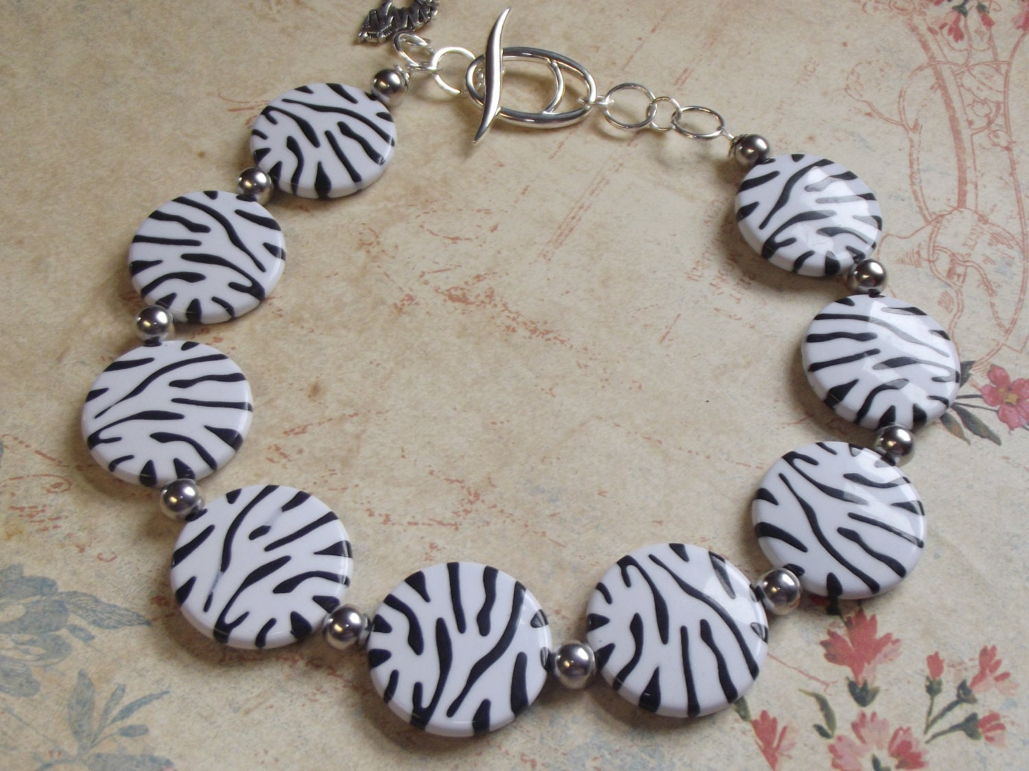 Zebra Necklace Zebra Jewelry Animal Print by Deanasprairiegems