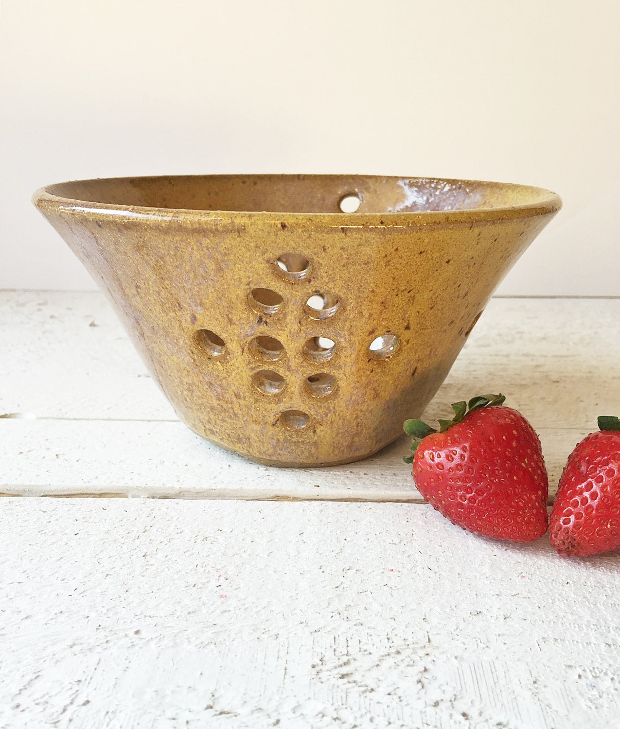 Ceramic Berry Bowl Pottery Berry Bowl by CurlyGirliePottery